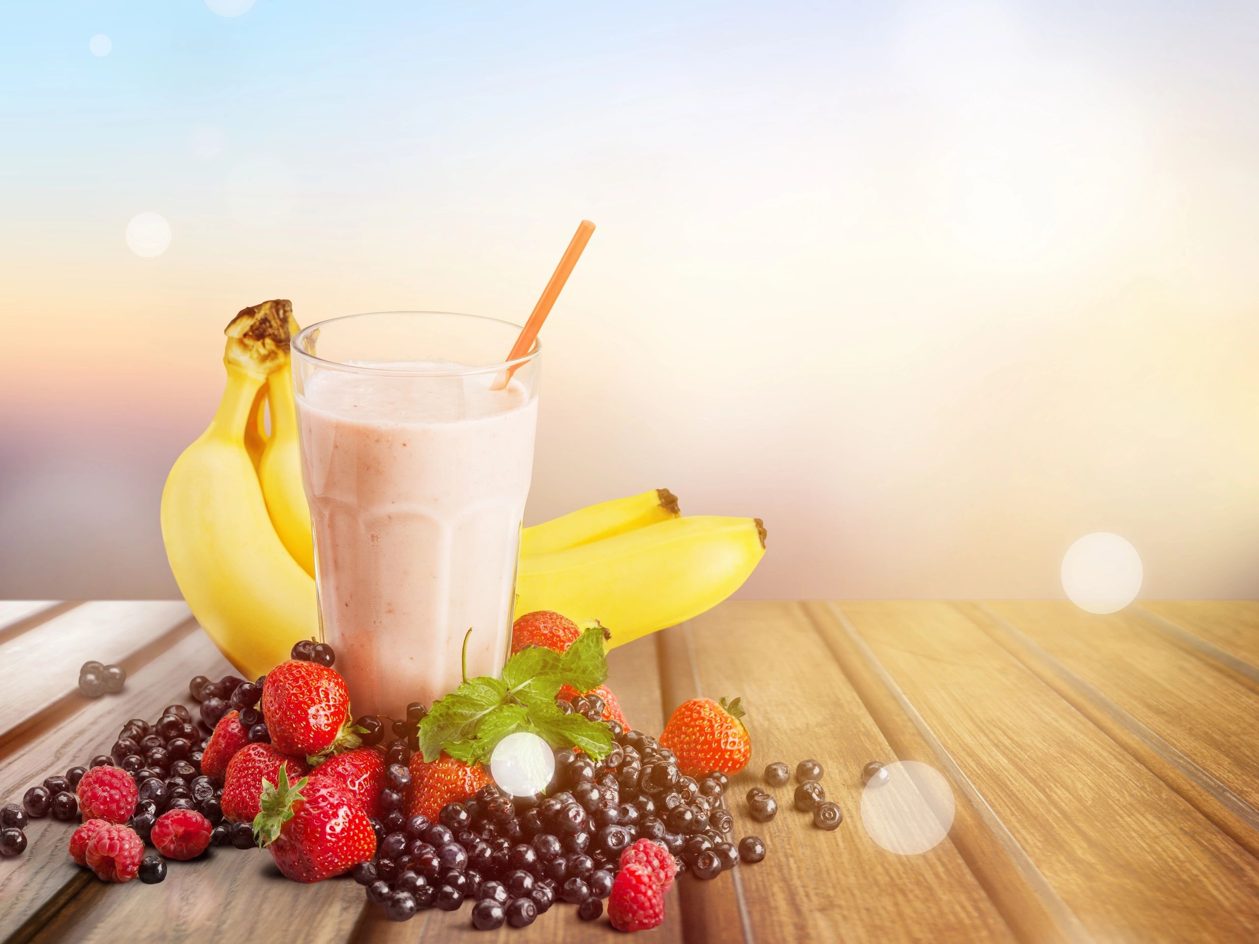 Protein smoothie in a glass