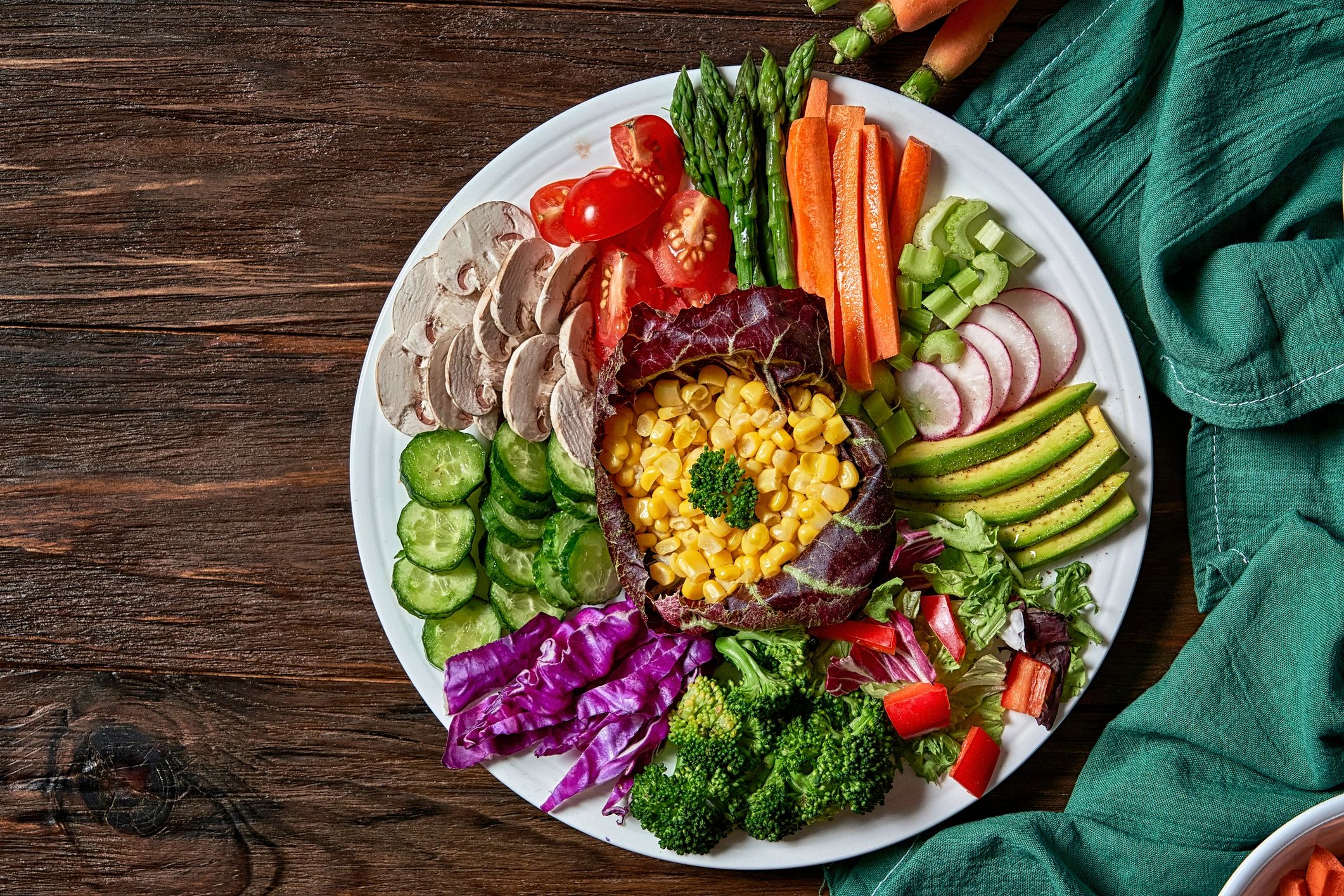 Healthy keto-style salad plate