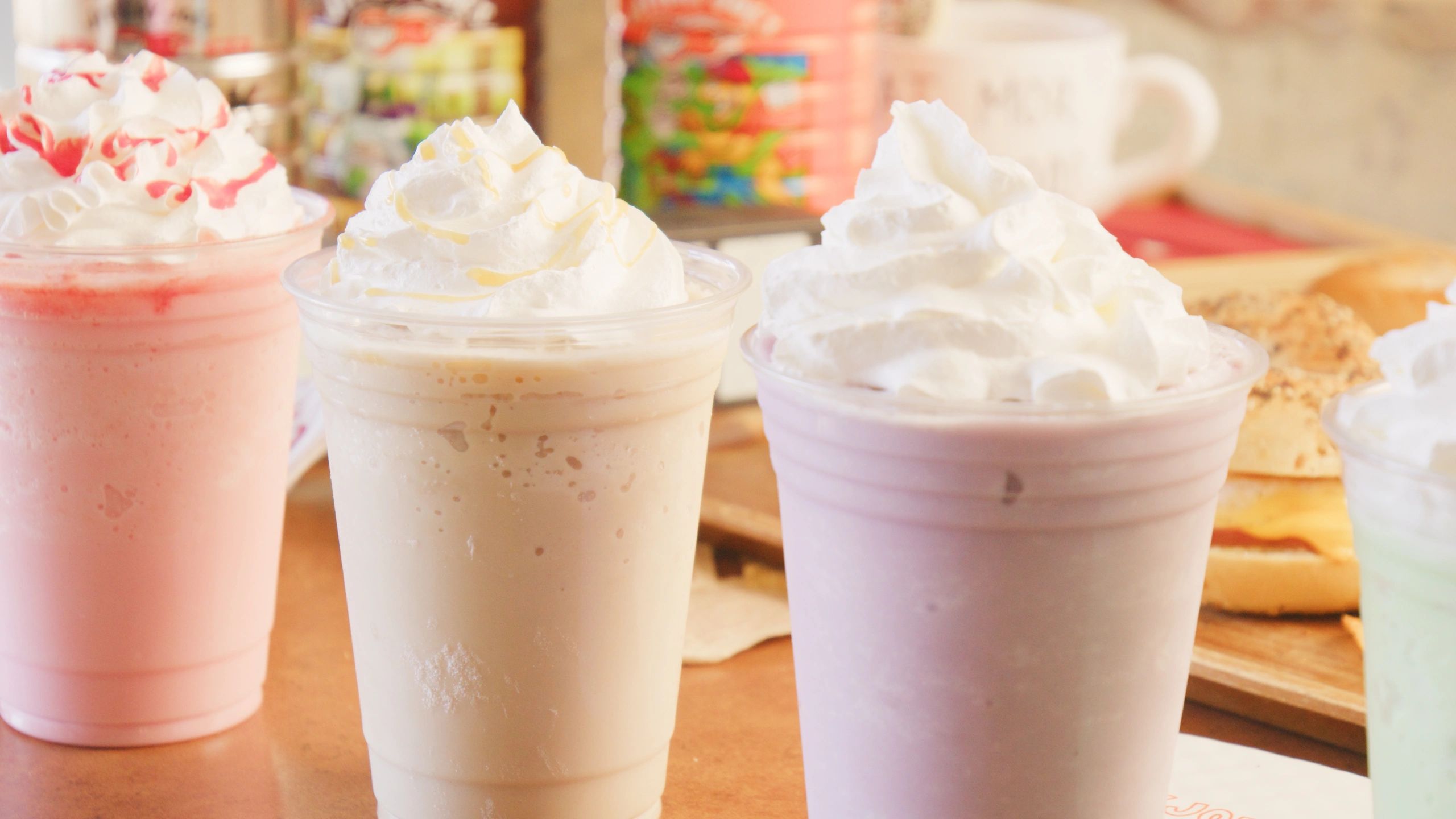Creamy protein shake in a glass