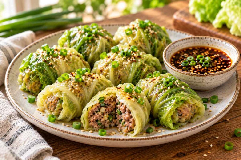 10 Trending 2026 Dinner Recipes Everyone’s Pinning 2 Cabbage dumplings recipe with ground beef garlic ginger and green onion served with dipping sauce