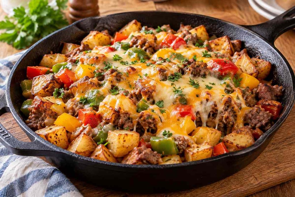 10 Trending 2026 Dinner Recipes Everyone’s Pinning 8 Leftover meatloaf transformed into a skillet hash with potatoes peppers and melted cheese