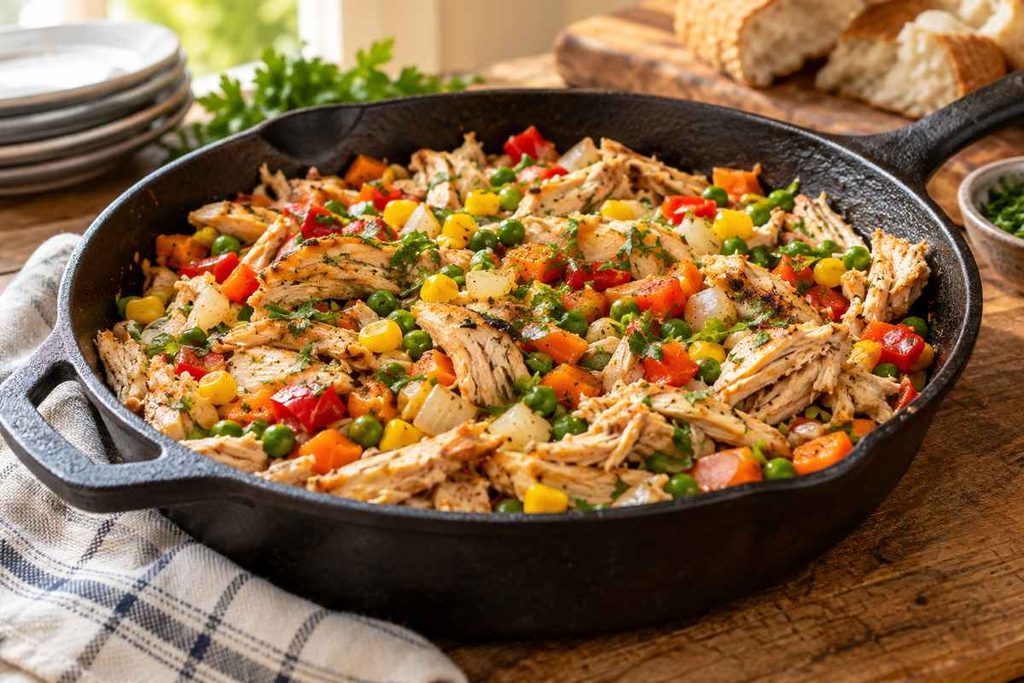 10 Trending 2026 Dinner Recipes Everyone’s Pinning 7 Shredded leftover rotisserie chicken turned into a quick skillet meal with vegetables