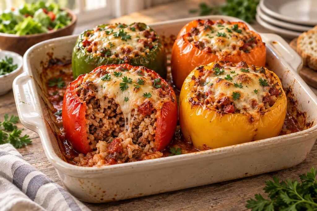 10 Trending 2026 Dinner Recipes Everyone’s Pinning 10 Stuffed peppers with ground beef rice tomato sauce and melted cheese baked in the oven