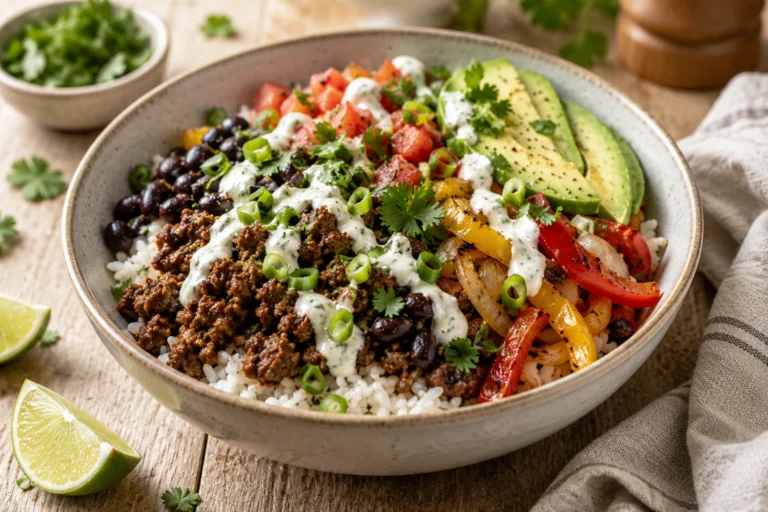 High Protein Ground Beef Bowls
