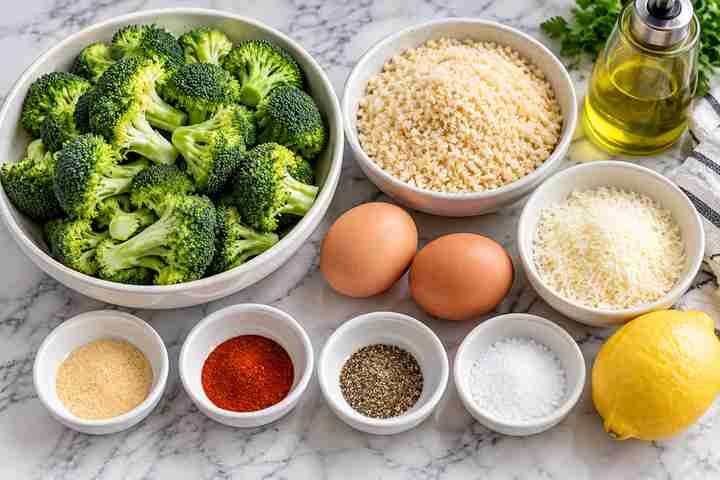 Breaded Broccoli Air Fryer Recipe (Golden & Crispy) 2 Fresh broccoli florets, eggs, panko breadcrumbs, Parmesan and seasonings for air fryer breaded broccoli