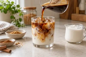 Add the coffee for cinnamon roll latte