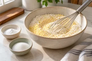 Easy Corn Casserole Recipe Without Jiffy 8 Corn Casserole Without Jiffy: Mix the dry ingredients