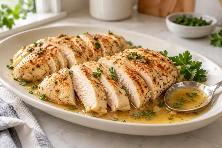 Crock Pot Chicken Breast ready to serve