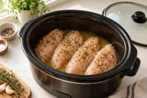 Juicy Crock Pot Chicken Breast Recipe 9 Crock Pot Chicken Breast: Load the slow cooker