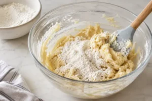 Eggless Sugar Cookies (Soft Vanilla Cookies Without Eggs) 11 Mix the dough for eggless sugar cookies