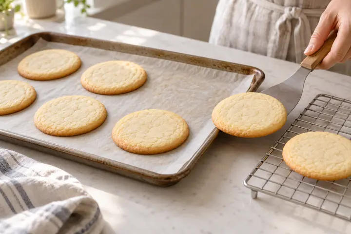 Eggless Sugar Cookies (Soft Vanilla Cookies Without Eggs) 6 Bake and cool for eggless sugar cookies