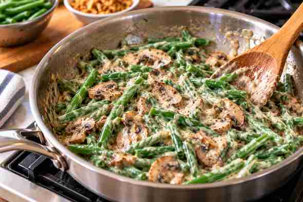 Easy Green Bean Casserole Recipe From Scratch 6 Blanched green beans mixed with creamy mushroom sauce for green bean casserole