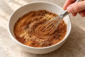 Whisking ground spices together for pumpkin pie spice