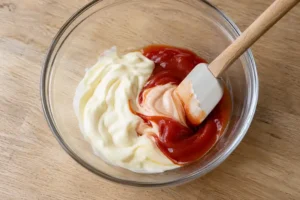 Yum Yum Sauce Without Rice Vinegar (Lemon Version) 9 Mixing mayonnaise and ketchup for the yum yum sauce base