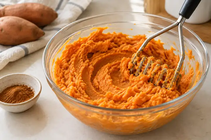 Sweet Potato Casserole With Pecans 3 Sweet Potato Casserole With Pecans: Mash the filling