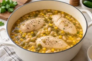 Easy White Chicken Chili Recipe (Creamy One-Pot Dinner) 9 White Chicken Chili: Simmer the chicken